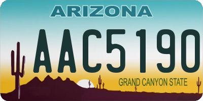 AZ license plate AAC5190