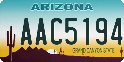 AZ license plate AAC5194