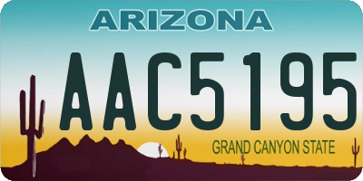 AZ license plate AAC5195