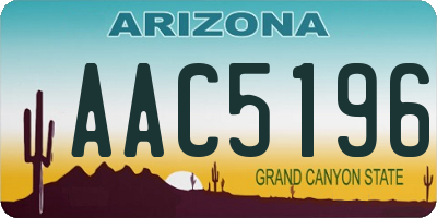 AZ license plate AAC5196