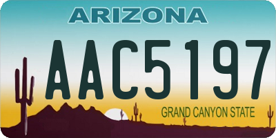 AZ license plate AAC5197