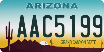 AZ license plate AAC5199