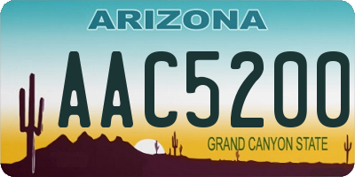 AZ license plate AAC5200