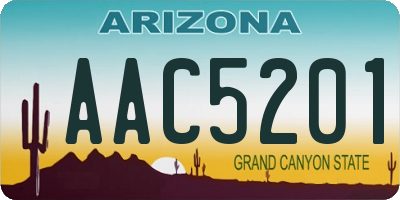 AZ license plate AAC5201