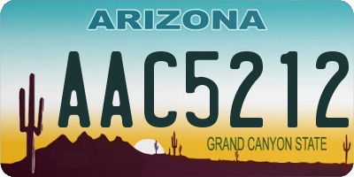 AZ license plate AAC5212