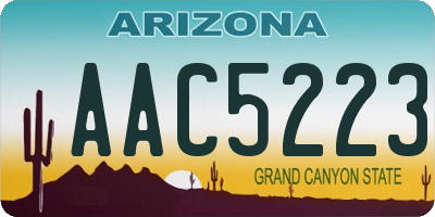 AZ license plate AAC5223