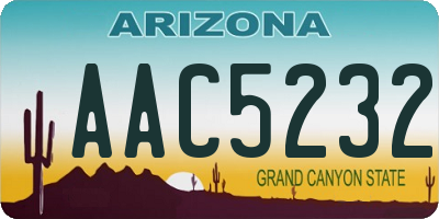 AZ license plate AAC5232