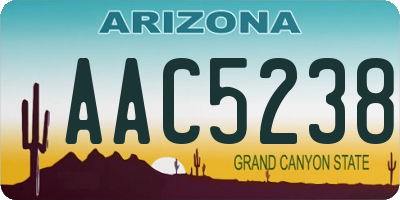 AZ license plate AAC5238