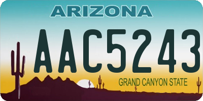 AZ license plate AAC5243