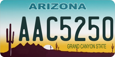 AZ license plate AAC5250