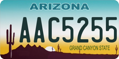 AZ license plate AAC5255