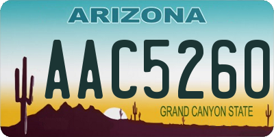 AZ license plate AAC5260