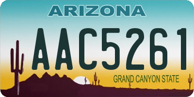 AZ license plate AAC5261