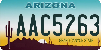 AZ license plate AAC5263