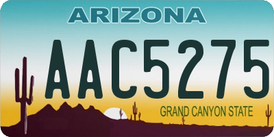AZ license plate AAC5275