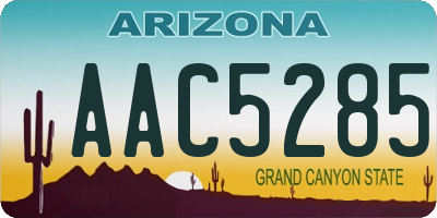 AZ license plate AAC5285