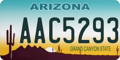 AZ license plate AAC5293