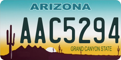 AZ license plate AAC5294