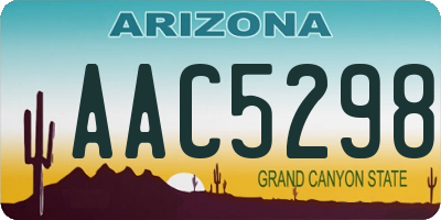 AZ license plate AAC5298