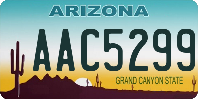 AZ license plate AAC5299