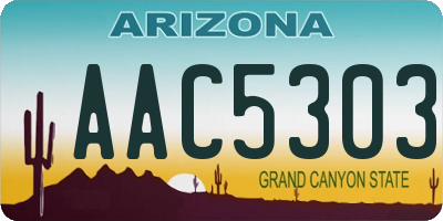 AZ license plate AAC5303