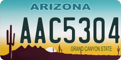 AZ license plate AAC5304