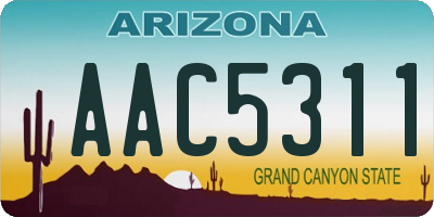 AZ license plate AAC5311