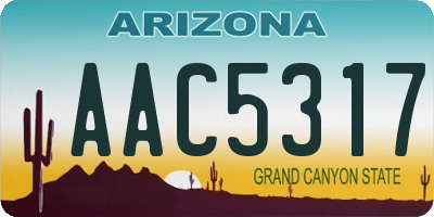 AZ license plate AAC5317