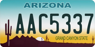 AZ license plate AAC5337