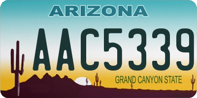 AZ license plate AAC5339