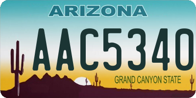 AZ license plate AAC5340