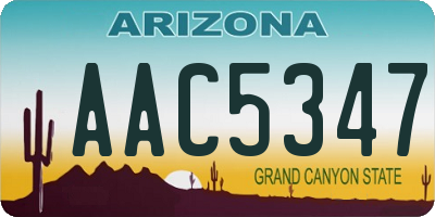 AZ license plate AAC5347