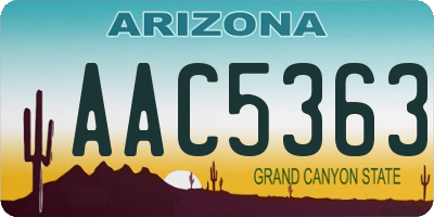 AZ license plate AAC5363