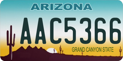 AZ license plate AAC5366