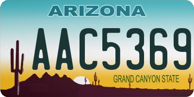AZ license plate AAC5369
