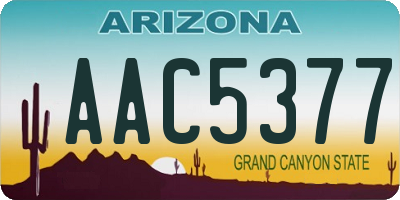 AZ license plate AAC5377