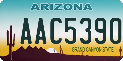 AZ license plate AAC5390