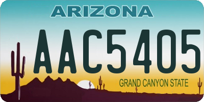 AZ license plate AAC5405