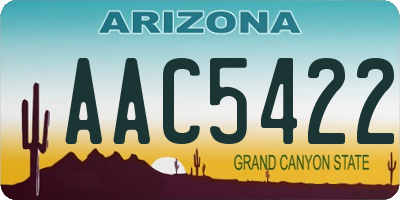AZ license plate AAC5422