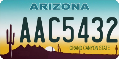 AZ license plate AAC5432