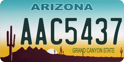 AZ license plate AAC5437