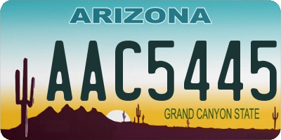 AZ license plate AAC5445