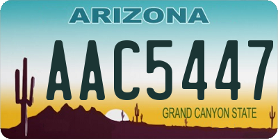 AZ license plate AAC5447