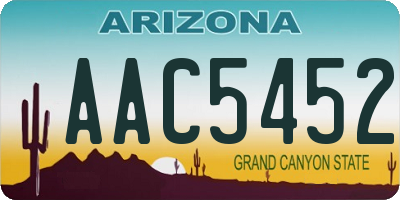 AZ license plate AAC5452