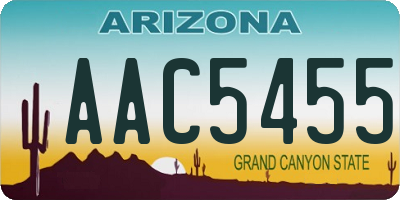 AZ license plate AAC5455