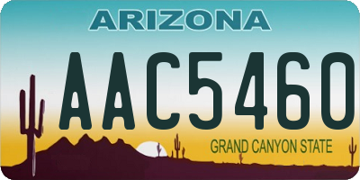 AZ license plate AAC5460