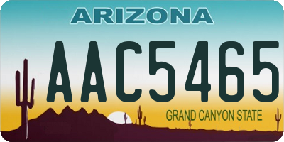 AZ license plate AAC5465