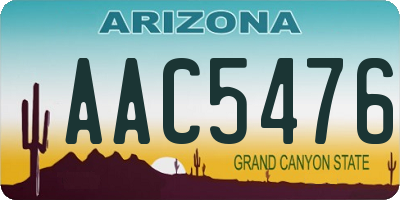 AZ license plate AAC5476