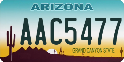 AZ license plate AAC5477