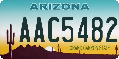 AZ license plate AAC5482